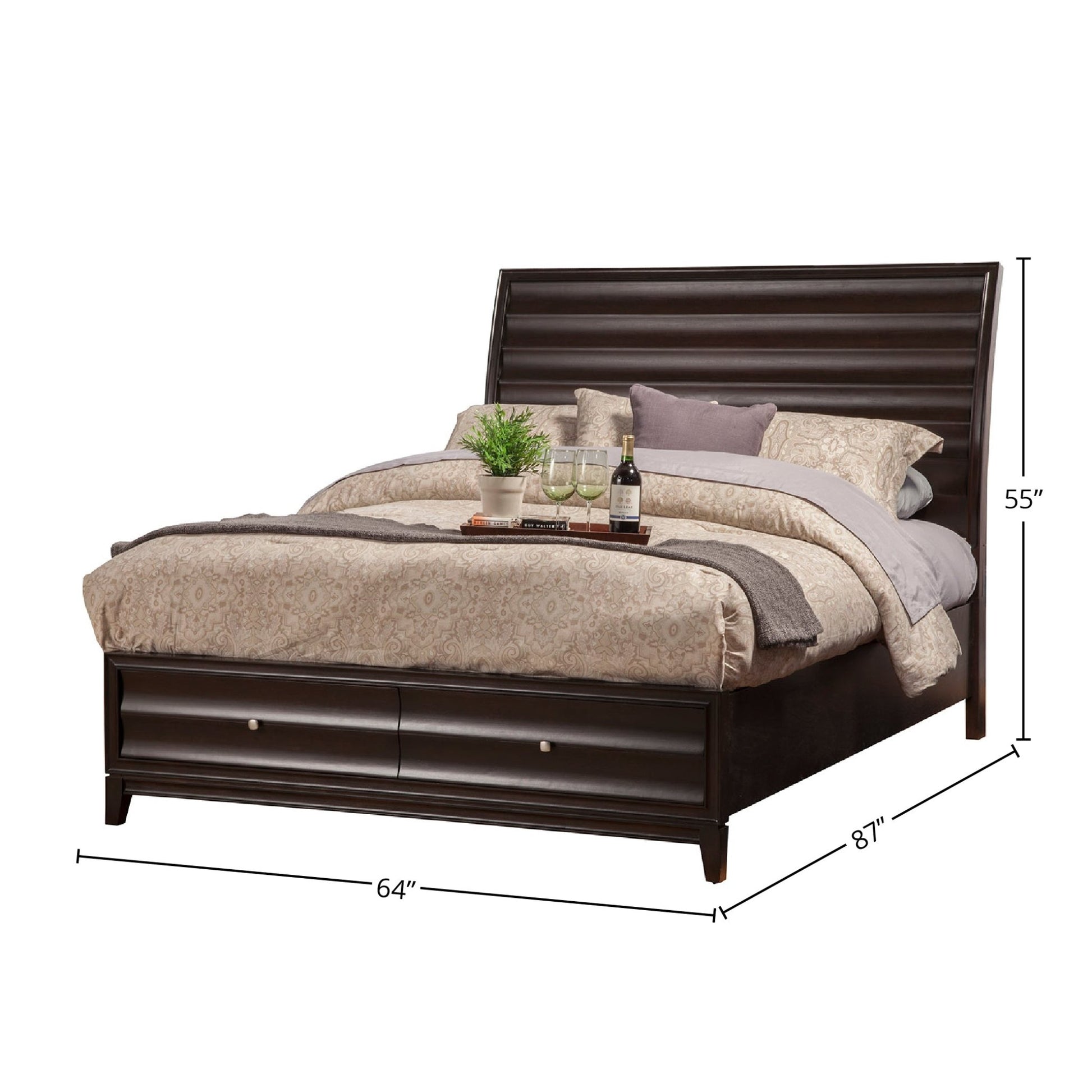 Legacy Bed, Black Cherry - Alpine Furniture