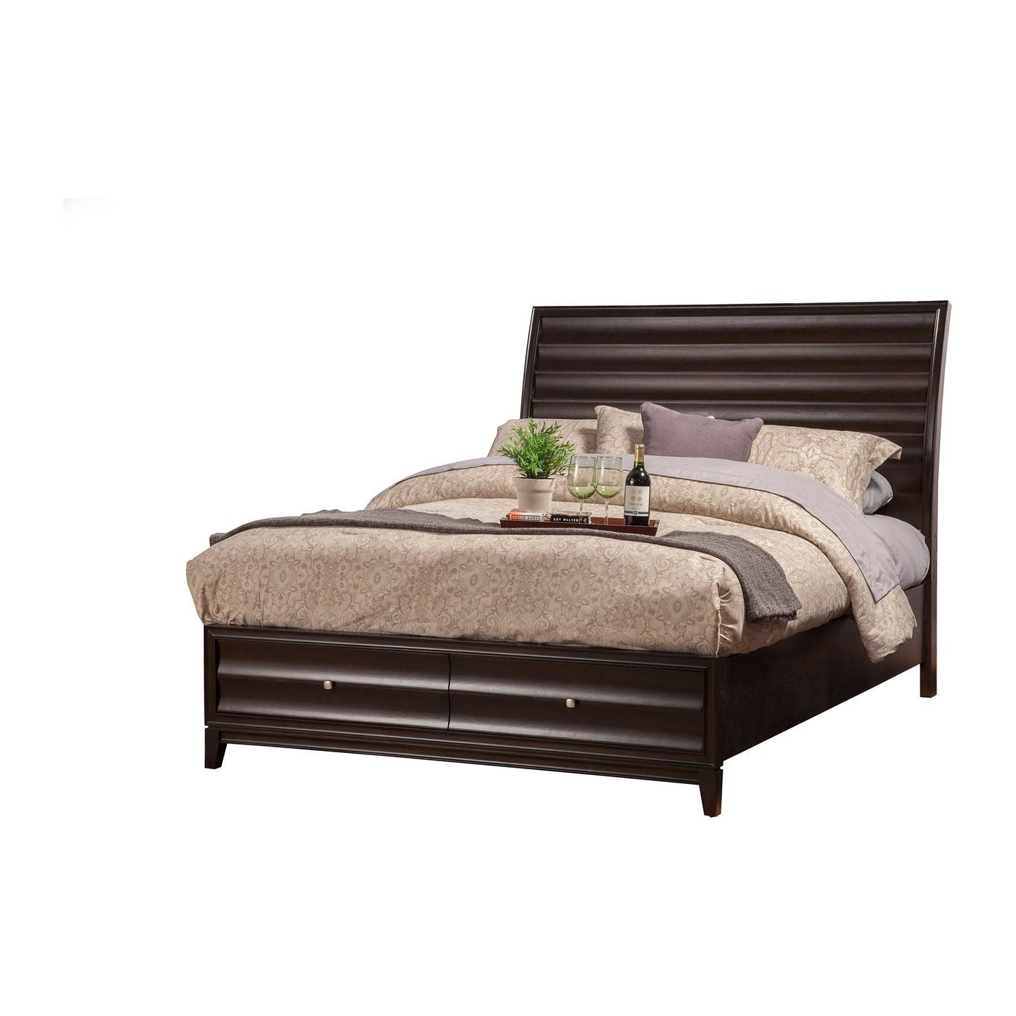 Legacy Storage Bed, Black Cherry - Alpine Furniture