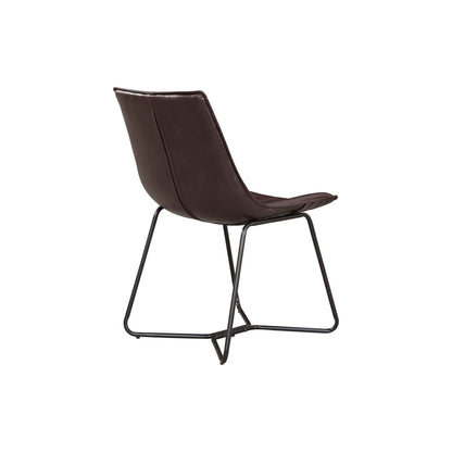 Live Edge Leather Chairs, Dark Brown - Alpine Furniture