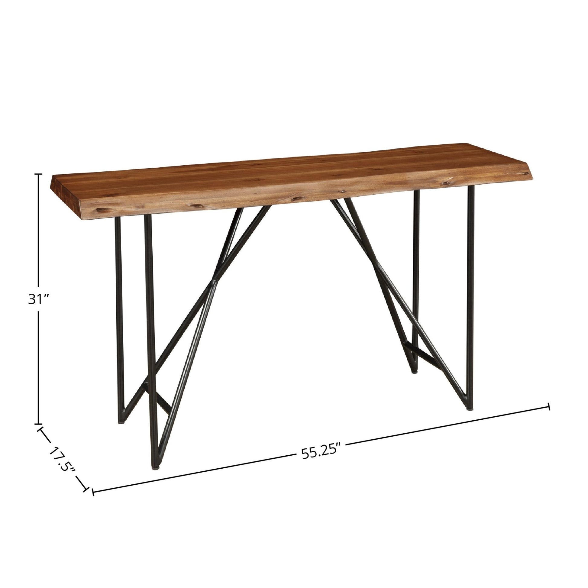 Live Edge Sofa Table, Light Walnut – Alpine Furniture