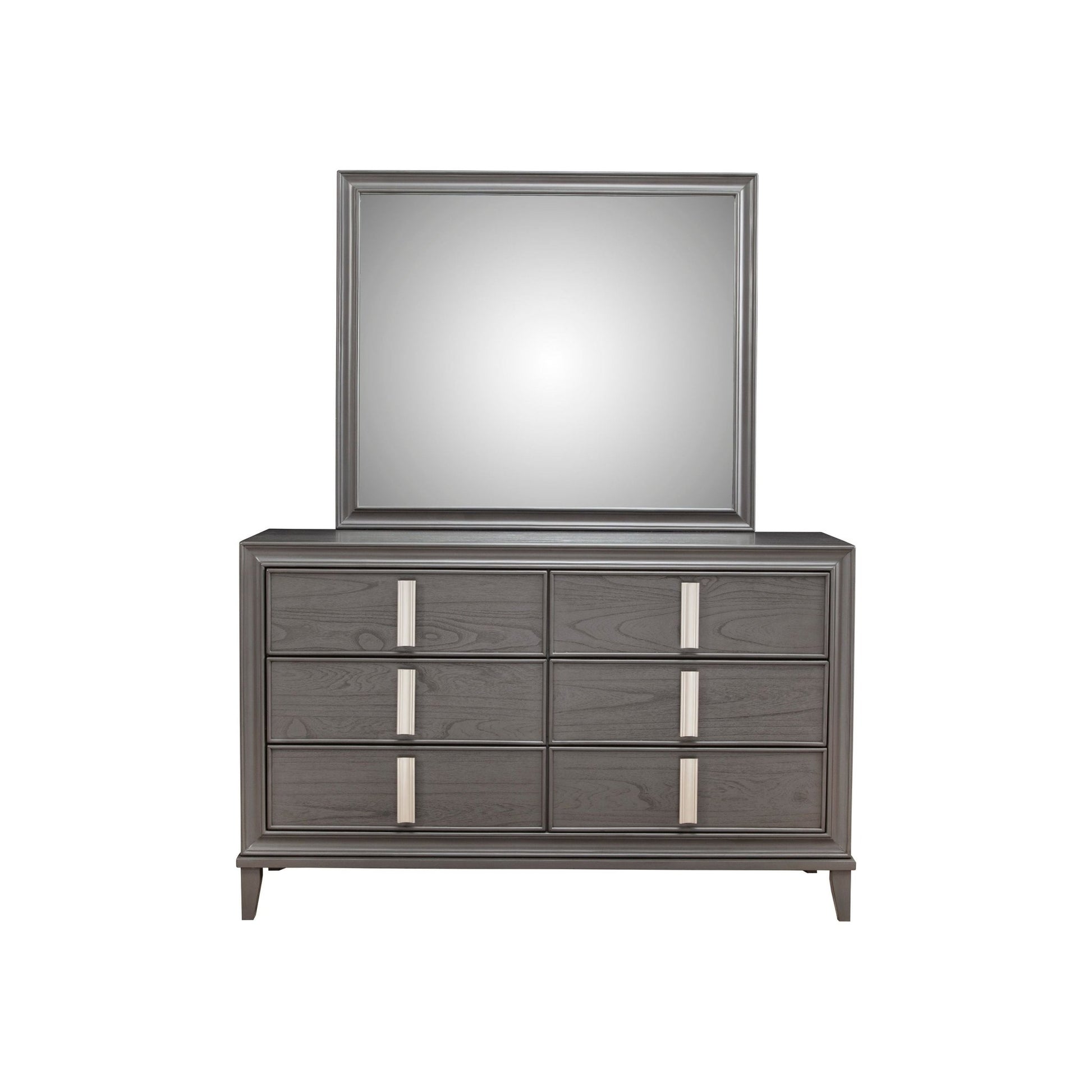 dark grey dresser with mirror Crown Mark 4270 Emily Grey Dresser and Mirror