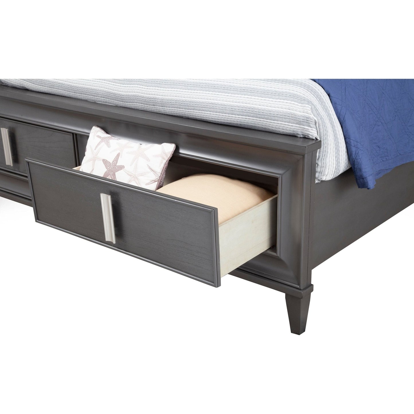 Lorraine Storage Bed, Dark Grey - Alpine Furniture