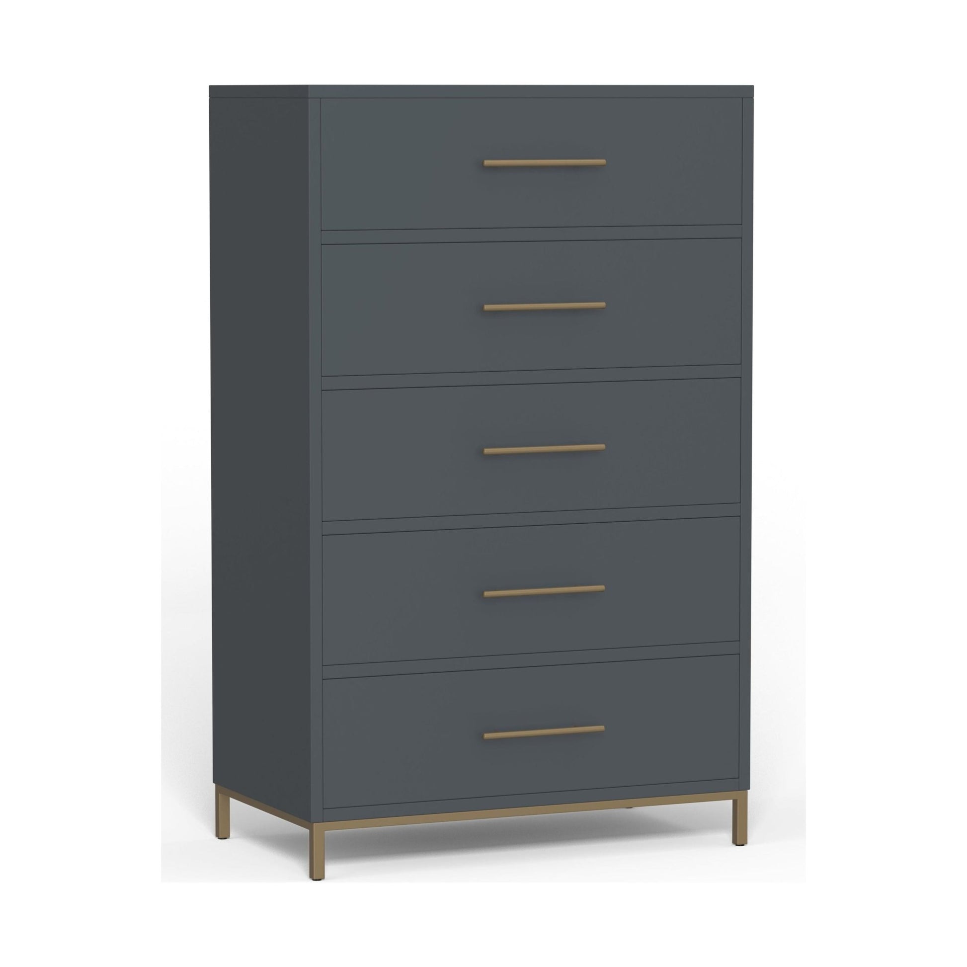 Madelyn Five Drawer Chest, Slate Gray - Alpine Furniture