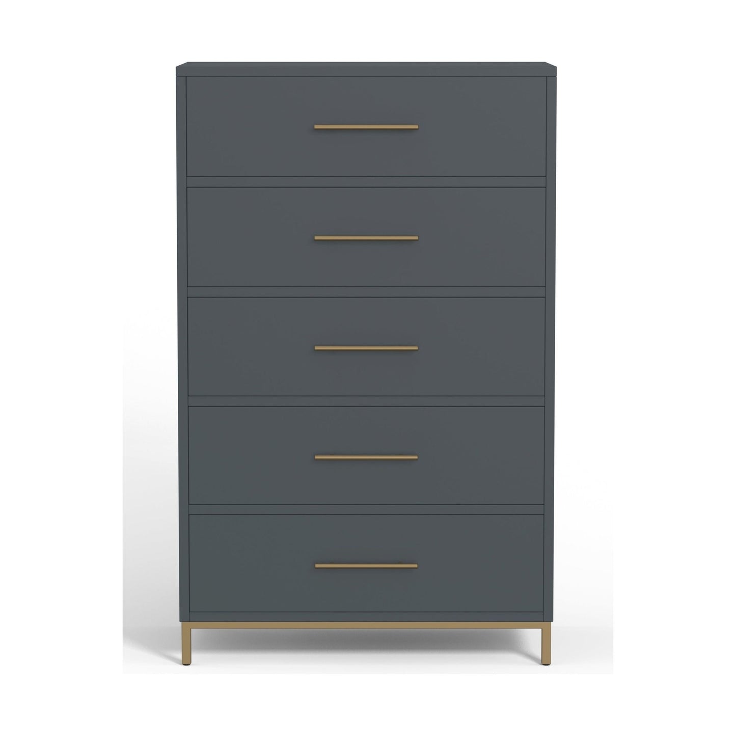 Madelyn Five Drawer Chest, Slate Gray - Alpine Furniture