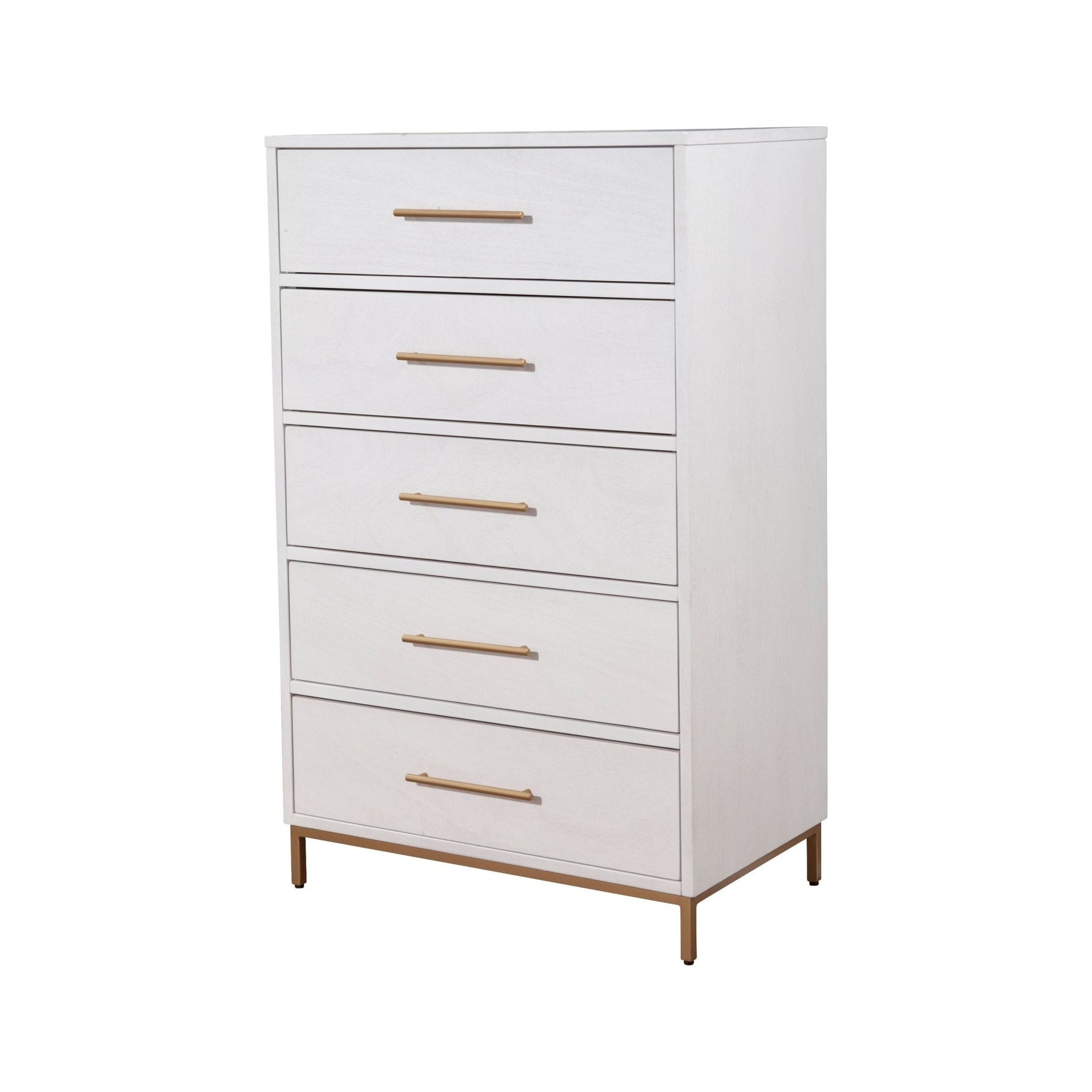 Madelyn Five Drawer Chest, White - Alpine Furniture