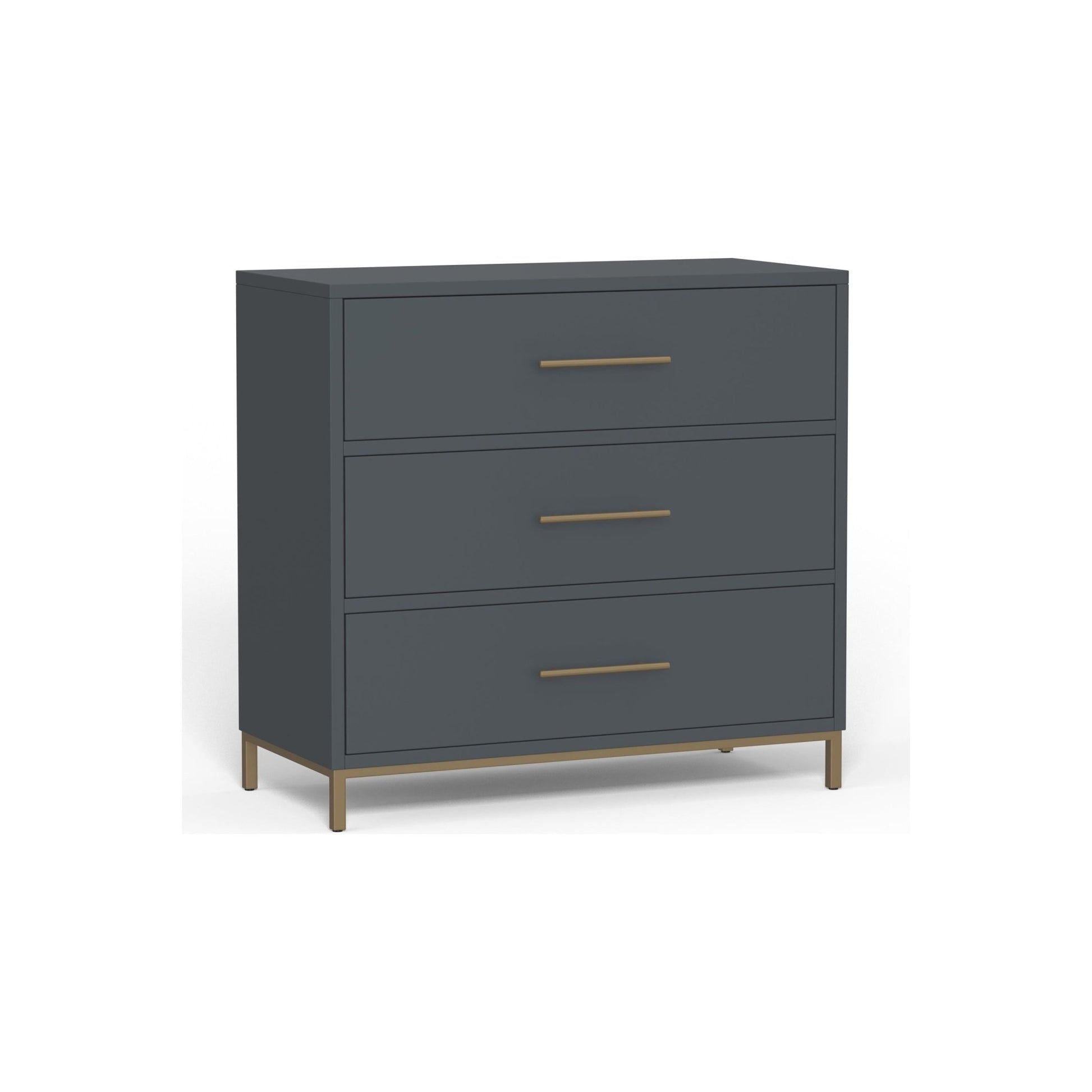 Madelyn Three Drawer Small Chest in Slate Gray - Alpine Furniture 2010G-04 Madelyn Three Drawer Small Chest in Slate Gray - Alpine Furniture 2010G-04