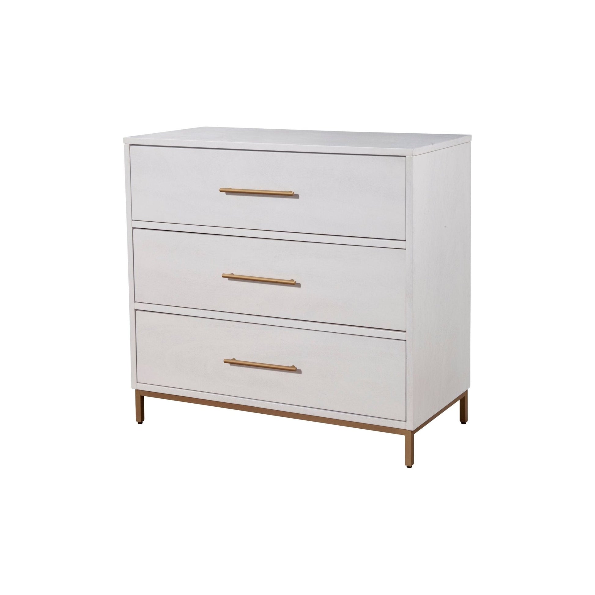 Madelyn Three Drawer Small Chest, White - Alpine Furniture
