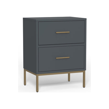 Madelyn Two Drawer Nightstand, Slate Gray - Alpine Furniture