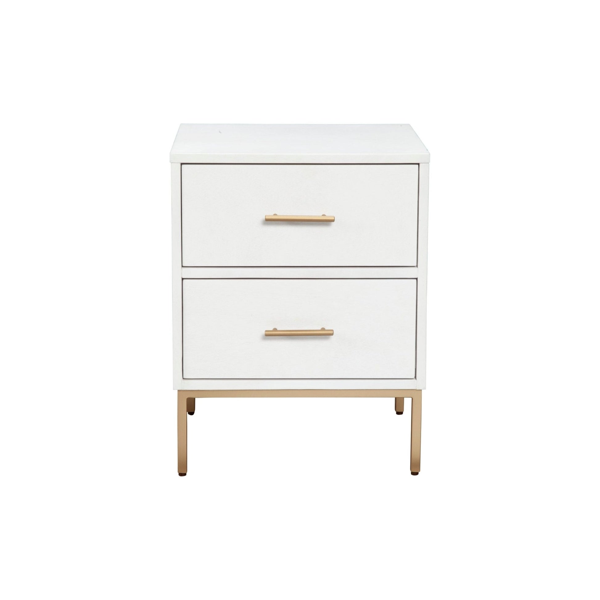 Madelyn Two Drawer Nightstand, White - Alpine Furniture