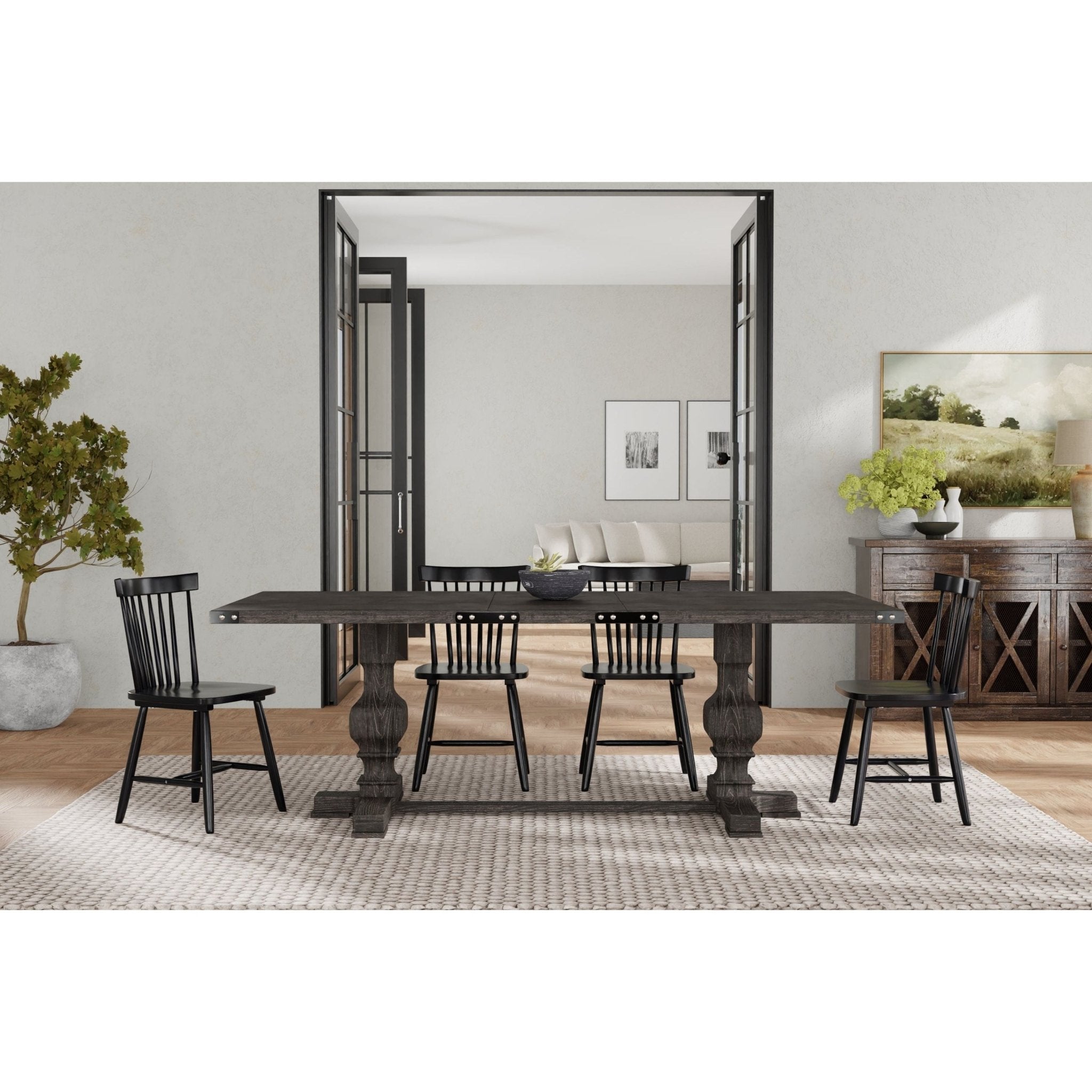 Manchester Dining Table, Charcoal – Alpine Furniture