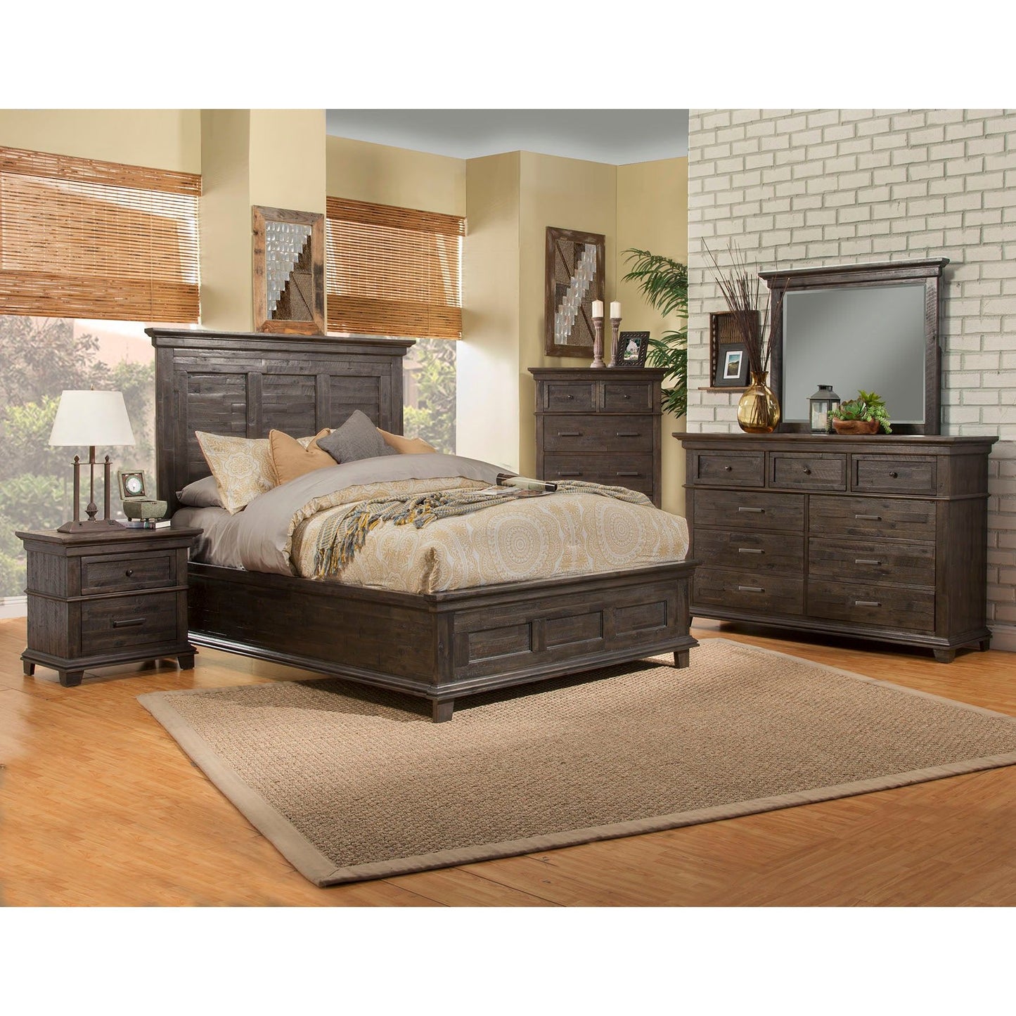 Newberry Bed, Salvaged Grey - Alpine Furniture