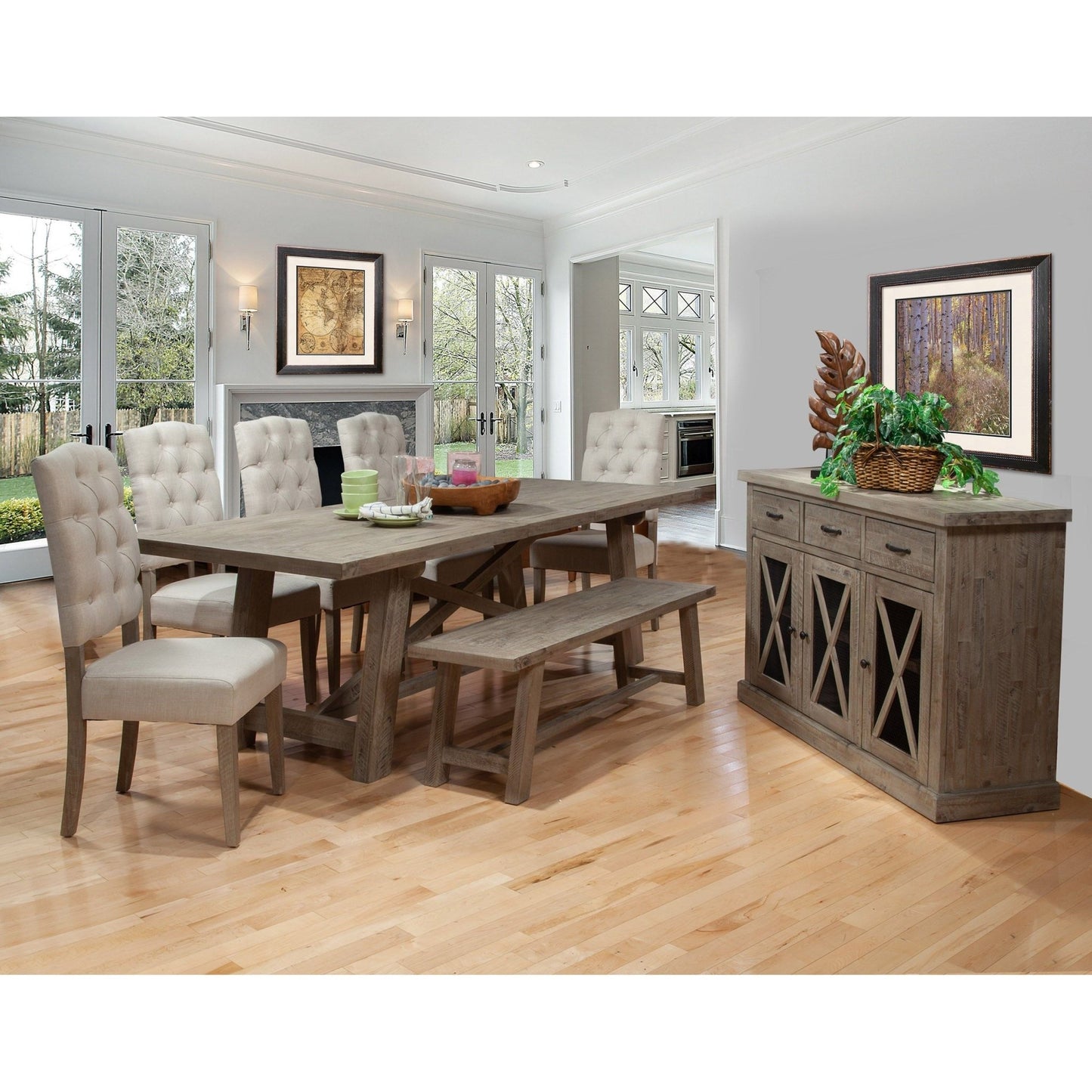 Newberry Side Chairs, Weathered Natural - Alpine Furniture