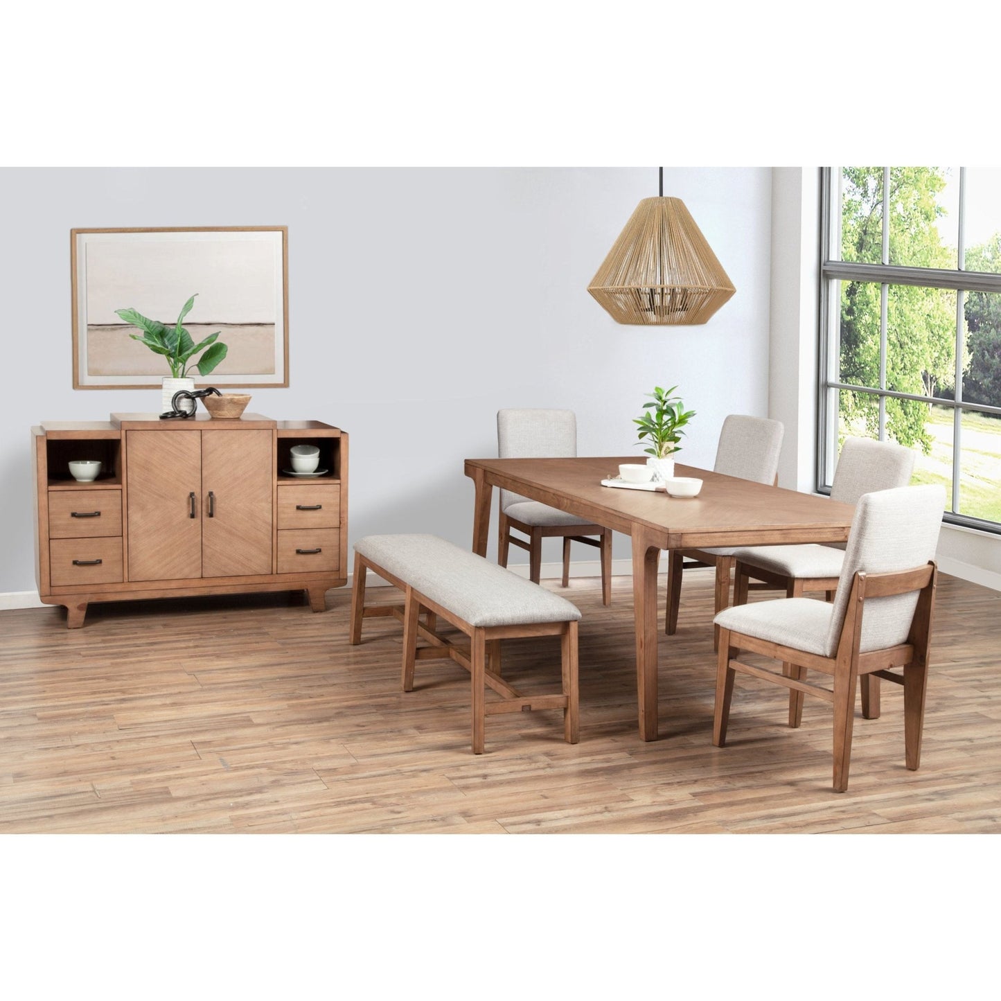Olejo Dining Table, Natural - Alpine Furniture