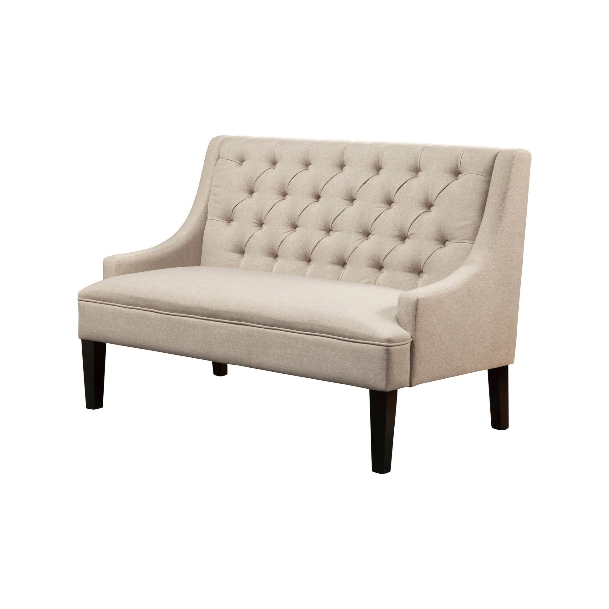 Posh Upholstered Bench, Light Grey/Brown - Alpine Furniture