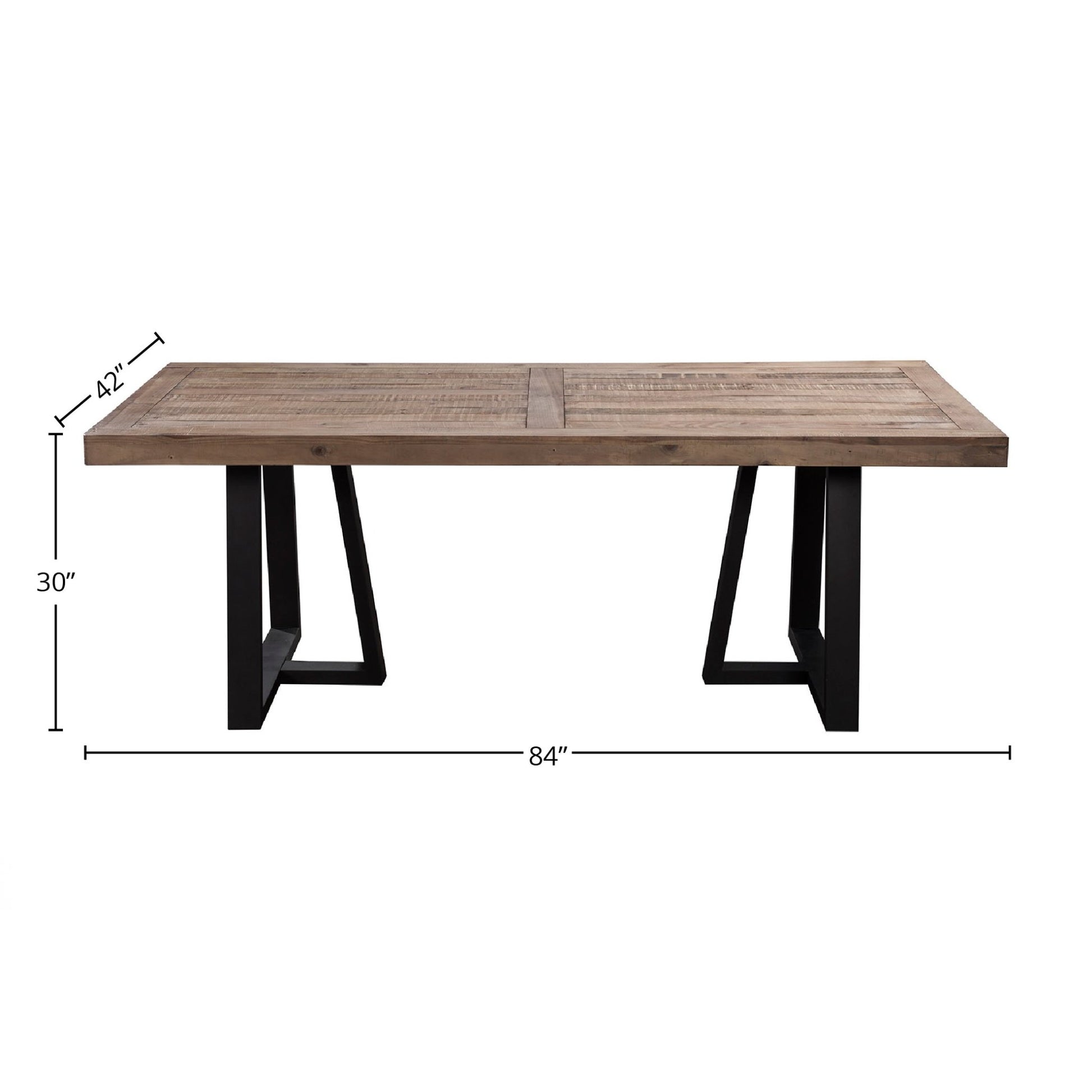 Prairie Rectangular Dining Table, Natural/Black - Alpine Furniture