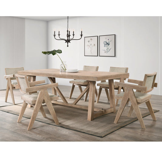 Raquel Rectangular Dining Table, Driftwood - Alpine Furniture