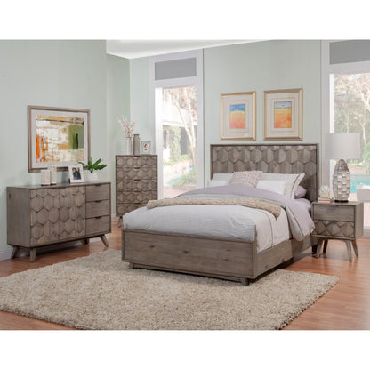 Shimmer Bed, Antique Grey - Alpine Furniture