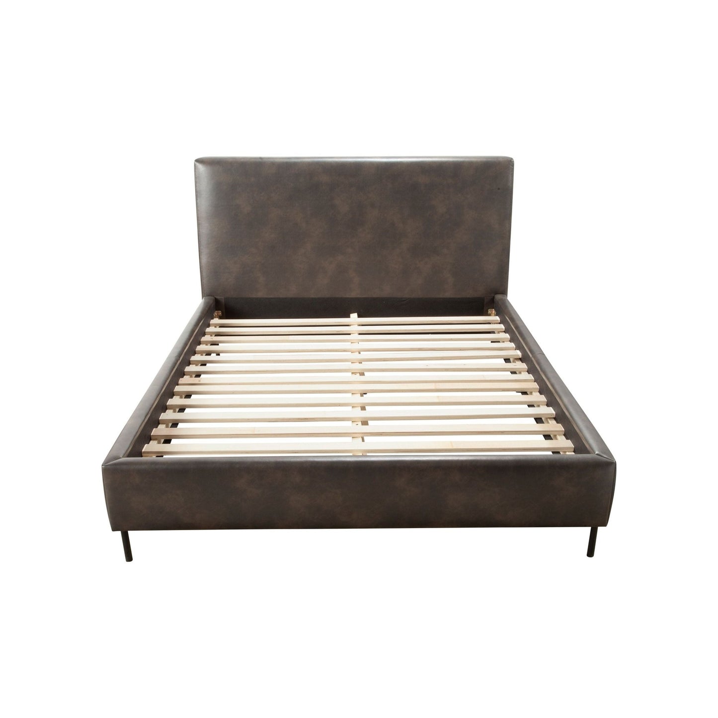 Sophia Faux Leather Platform Bed, Gray - Alpine Furniture