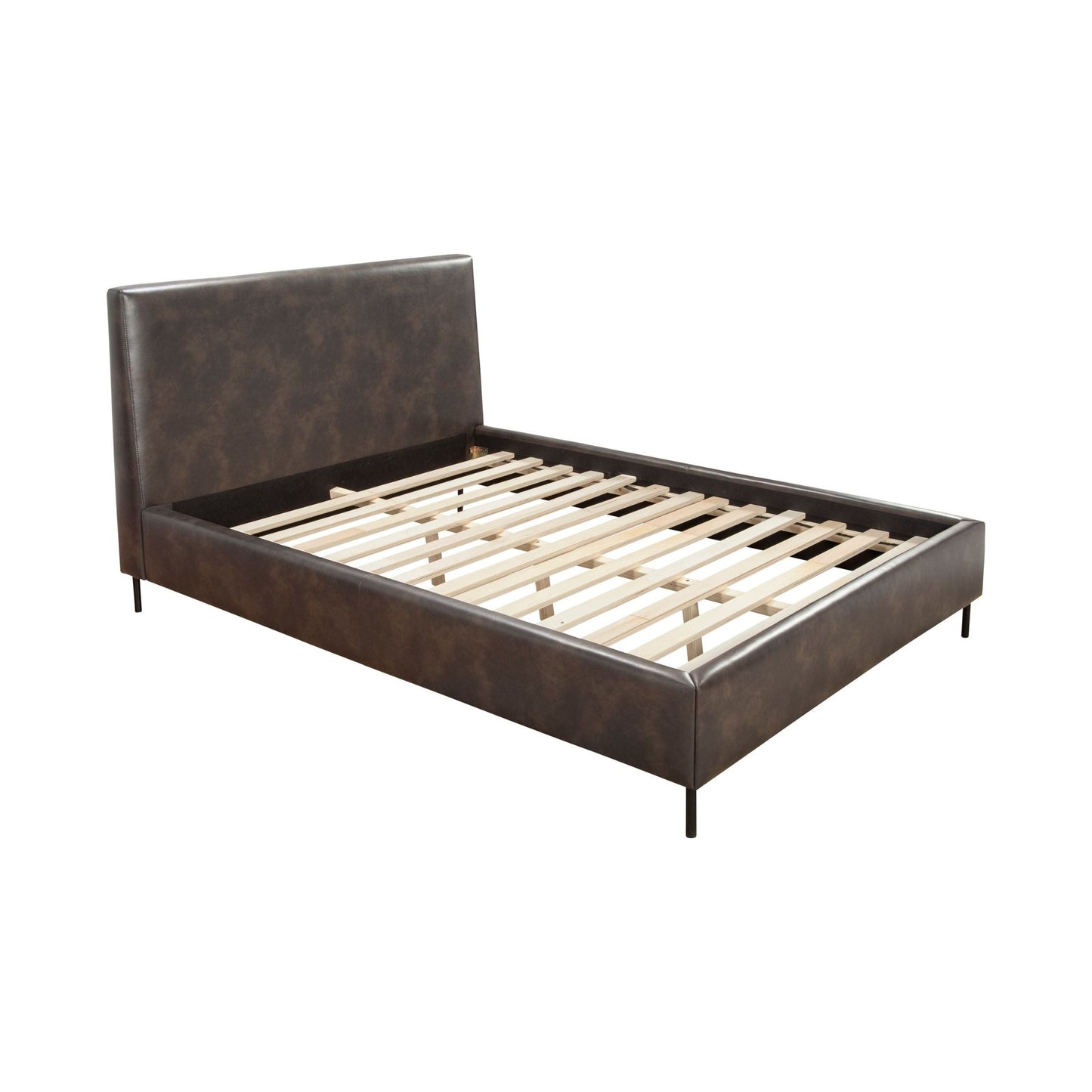 Sophia Faux Leather Platform Bed, Gray - Alpine Furniture