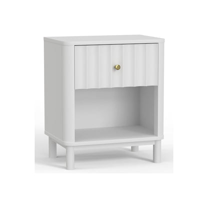 Stapleton One Drawer Nightstand, White - Alpine Furniture