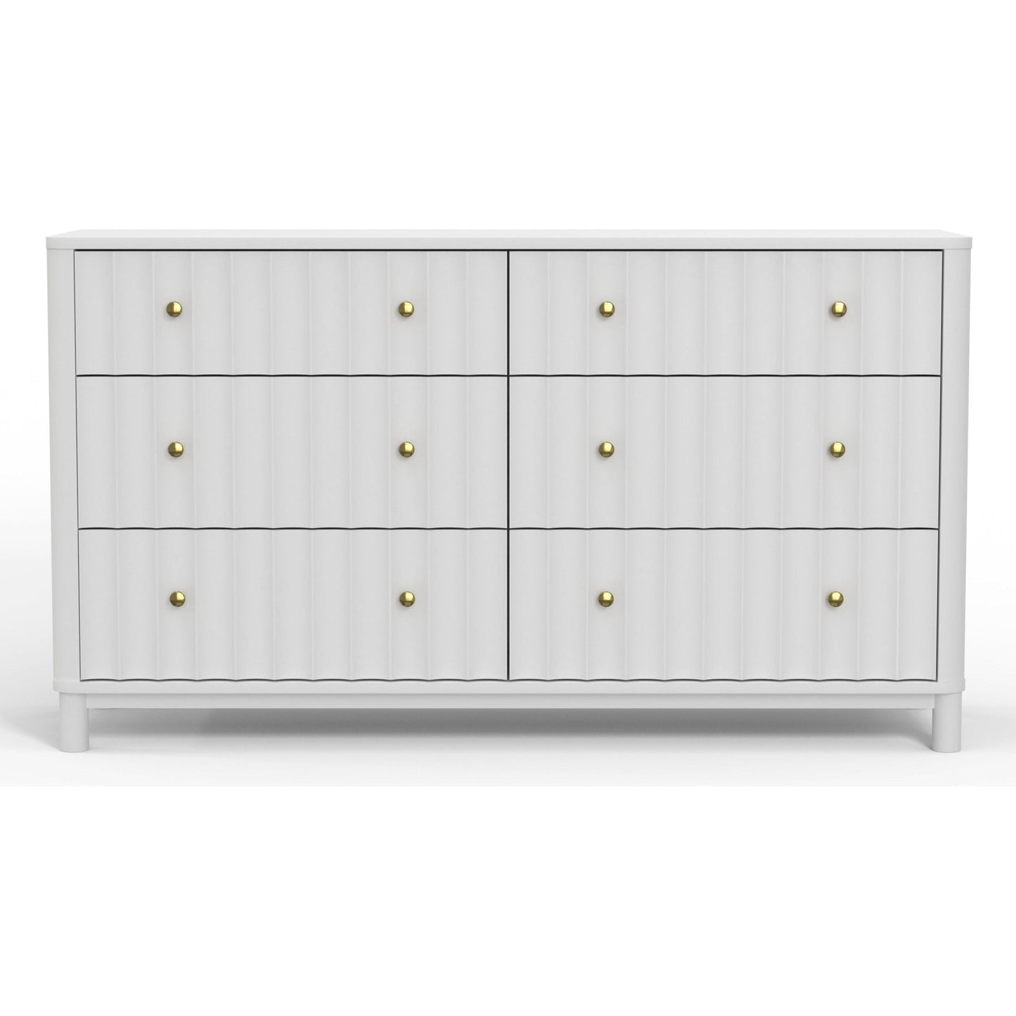 Stapleton Six Drawer Dresser, White - Alpine Furniture
