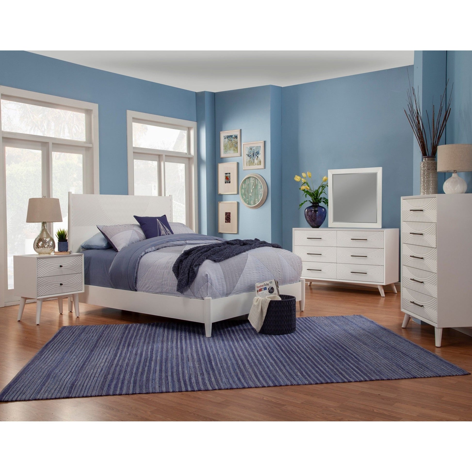 Tranquility Bed, White - Alpine Furniture