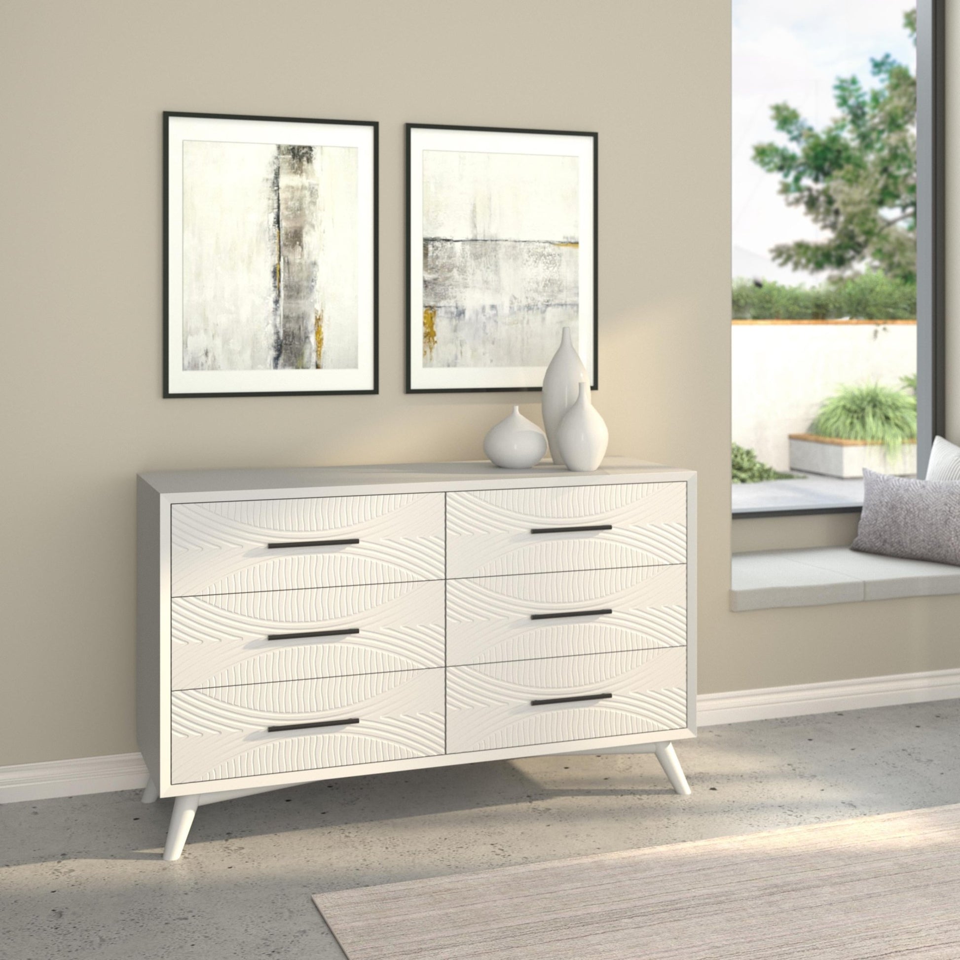 Tranquility Dresser in Classic White | Mahogany Tranquility Dresser in Classic White | Mahogany