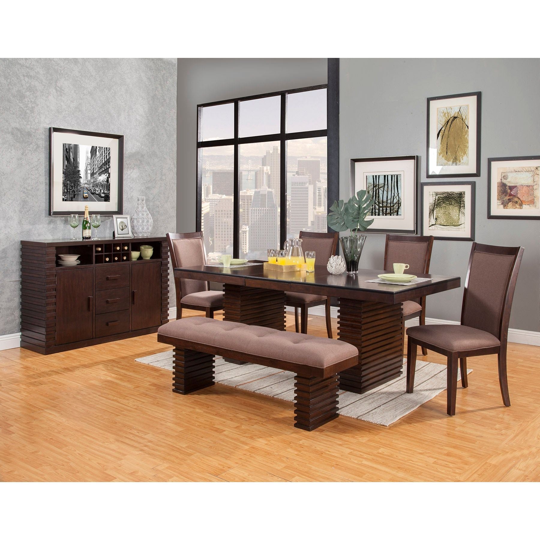 Trulinea Side Chairs, Dark Espresso - Alpine Furniture
