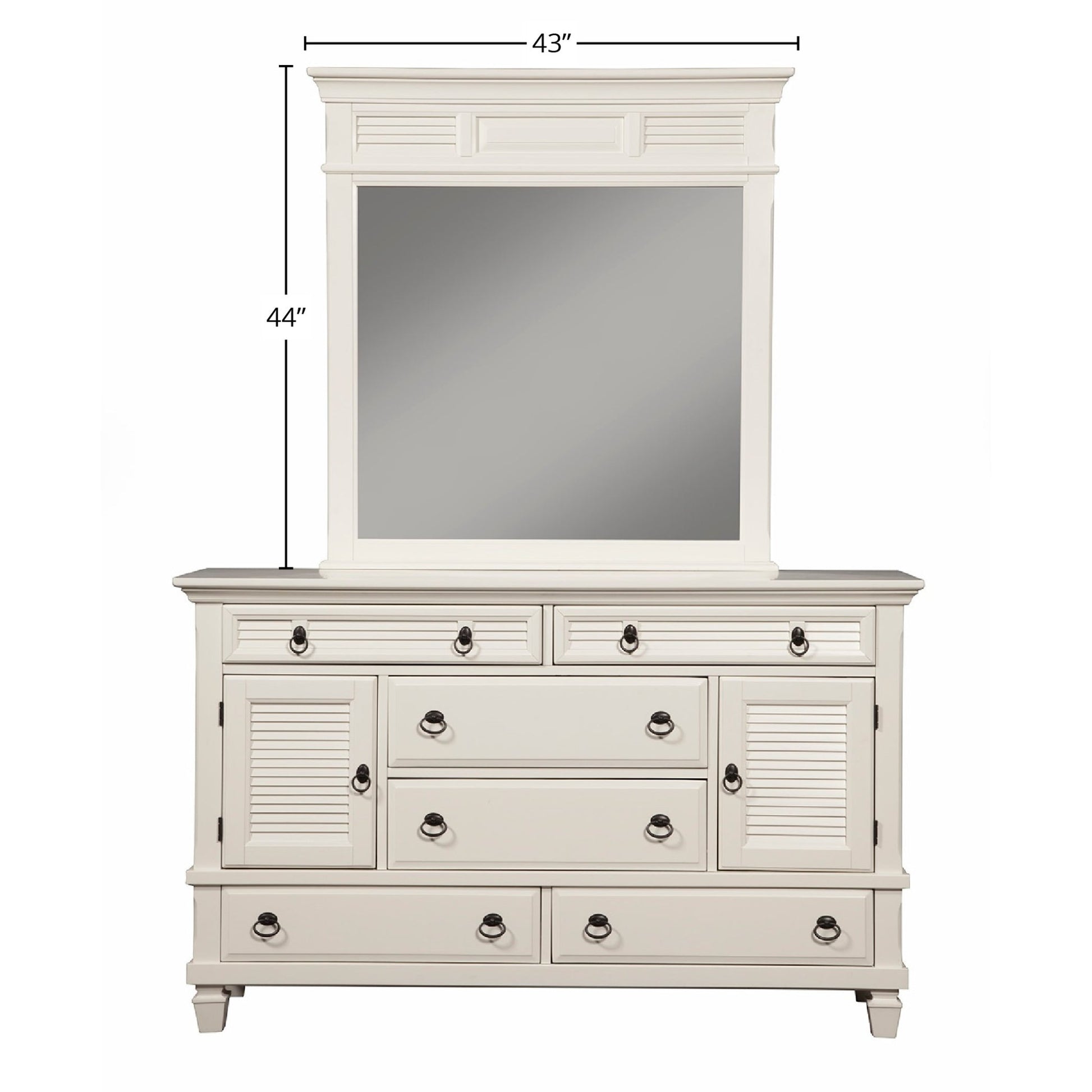 Winchester Mirror, White - Alpine Furniture