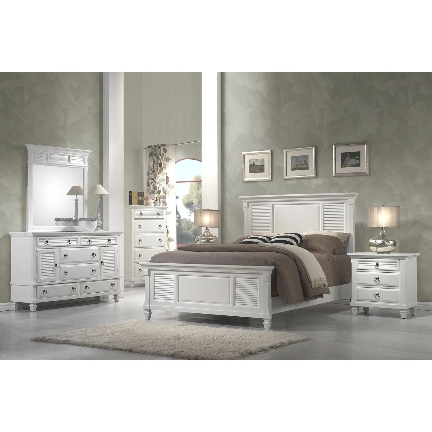 Winchester Mirror, White - Alpine Furniture