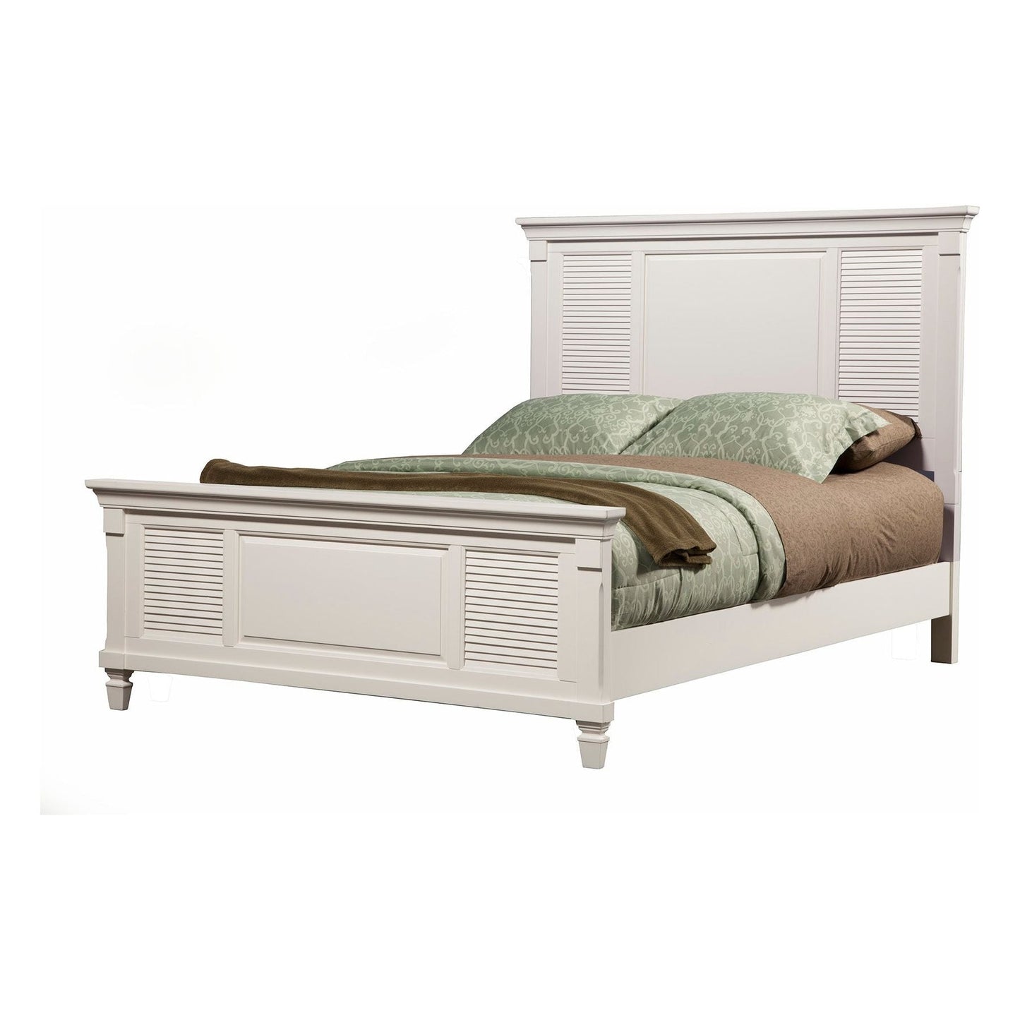 Winchester Shutter Panel Bed, White - Alpine Furniture