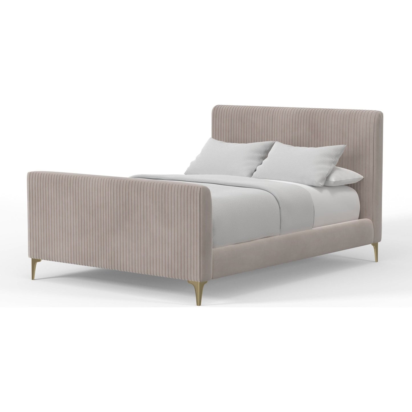 Zaldy Platform Bed, Light Grey - Alpine Furniture